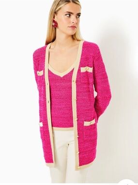 NEW WITH TAGS Lilly Pulitzer 2 Piece Tannery Sweater Set in Moonlight Tweed. LG